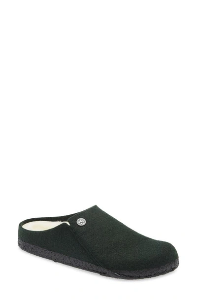 Birkenstock Zermatt Genuine Shearling Lined Slipper In Forest Green Wool