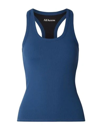 All Access Ribbed Jersey Tank In Blue