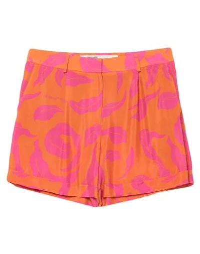 Off-white Woman Shorts & Bermuda Shorts Orange Size 4 Viscose, Silk