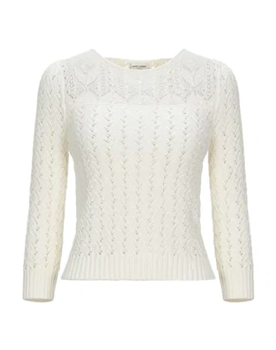 Saint Laurent Sweaters In Ivory