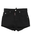 Dsquared2 Denim Shorts In Black