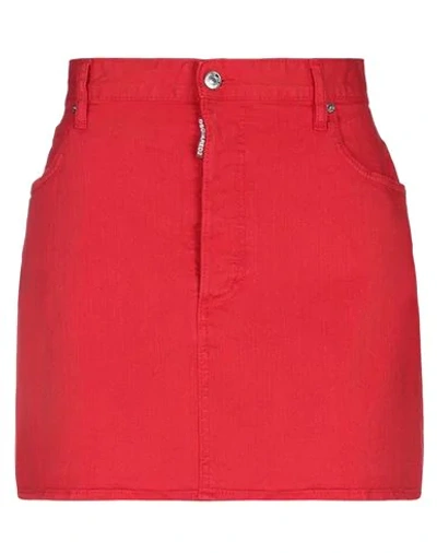 Dsquared2 Denim Skirts In Red