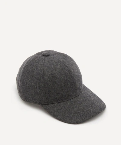 Christys Melton Wool Baseball Cap In Charcoal