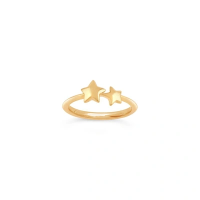 Dinny Hall Gold Plated Vermeil Silver Bijou Double Star Pinky Ring