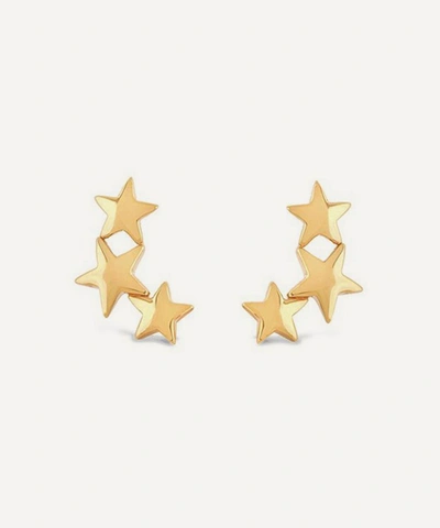 Dinny Hall Gold Plated Vermeil Silver Bijou Trio Of Stars Stud Earrings