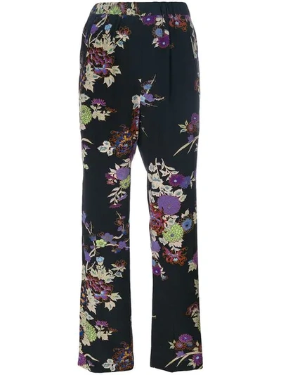 Isabel Marant Isley Floral Bouquet Printed Pajama Pants, Black