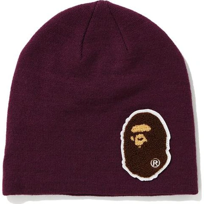 Pre-owned Bape  Big Ape Head Knit Cap Purple
