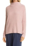 Vince Funnel Neck Boiled Cashmere Sweater In Heather Mauve Orchid