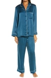 Papinelle Silk Pajamas In Deep Ocean