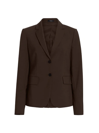 Theory Women's Carissa Wool Blazer In Walnut