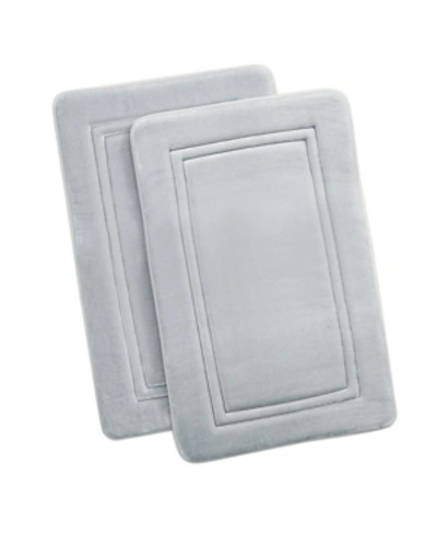 Truly Calm Antimicrobial Memory Foam Bath Rug, Set Of 2 In Light Gray