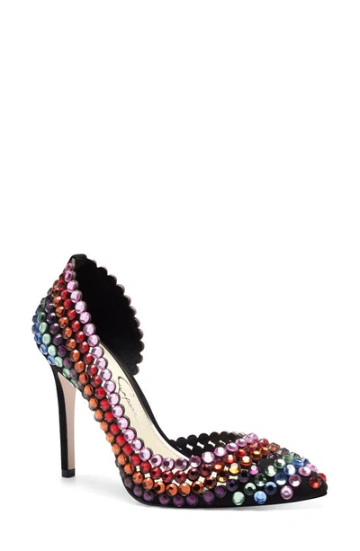 Jessica Simpson Women's Preppi Rainbow Jewels Pumps Women's Shoes In Black