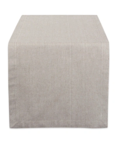 Design Imports Solid Chambray Table Runner 14" X 72" In Medium Bro