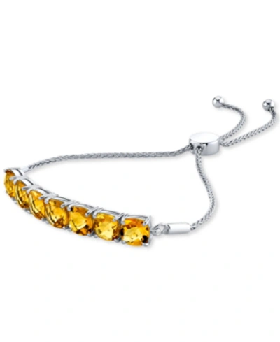Macy's Citrine Bolo Bracelet (10-1/2 Ct. T.w.) In Sterling Silver