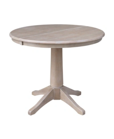 International Concepts 36" Round Top Pedestal Table With 12" Leaf In Gray