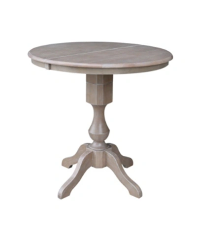 International Concepts 36" Round Top Pedestal Table With 12" Leaf In Gray