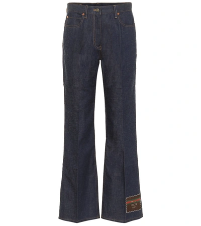 Gucci High-rise Wide-leg Jeans In Blue