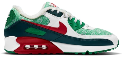 Pre-owned Nike Air Max 90 Nordic Christmas (2020) In White/university Red-dark Atomic Teal-lucky Green