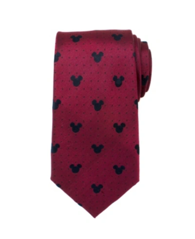 Disney Mickey Mouse Pin Dot Men's Tie In Red