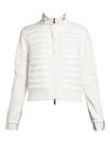 Moncler Women's Combo Knit & Down Puffer Jacket In White