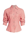 Cinq À Sept Women's Scrunched Canyon Leather Jacket In Carnation