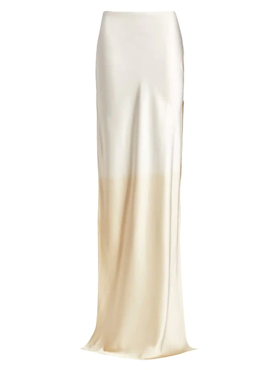 Alejandra Alonso Rojas Women's Dip-dye Silk Maxi Skirt In Pomegranate Gold