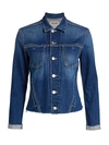 L Agence Janelle Slim-fit Distressed Denim Jacket In Hawthorne