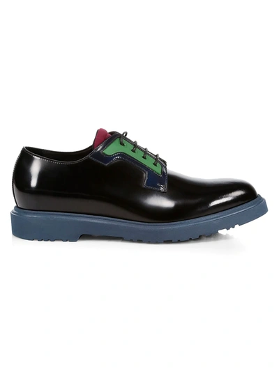 Paul Smith Men's Colorblock Patent Leather Dress Shoes In Black