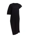 Issey Miyake Women's Zig Zag Pleats Asymmetric Dress In Black