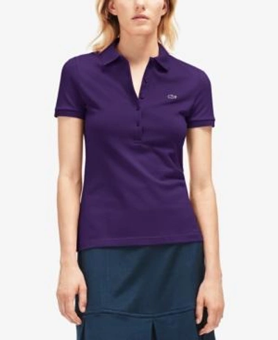 Lacoste Five-button Slim-fit Polo In Cossak Purple