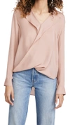 L Agence 'rita' Silk Double Georgette Blouse In Pink