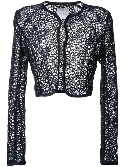 Ingie Paris Semi Sheer Cropped Jacket In Black