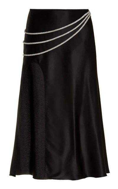 Nué Women's Laetitia Embellished Silk-blend Midi Skirt In Black,neutral