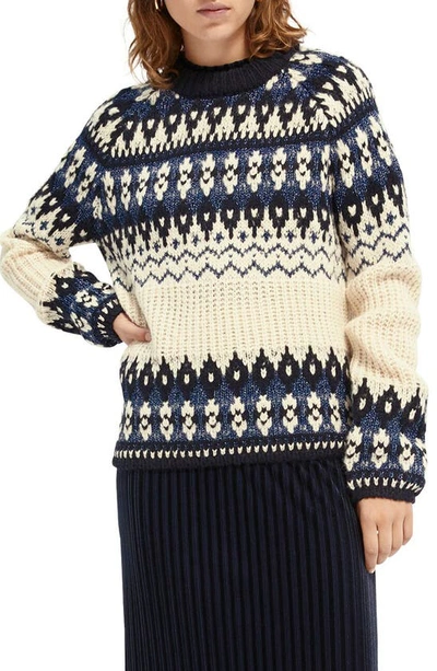 Scotch & Soda Fair Isle Crewneck Sweater In Combo V