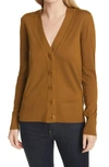 Tory Burch Simone Cardigan In Sepia Suede