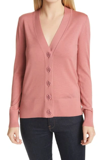 Tory Burch Simone Cardigan In Rosewood