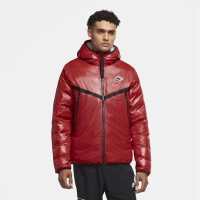 Nike Sportswear Synthetic-fill Windrunner Men's Repel Jacket In Red/white