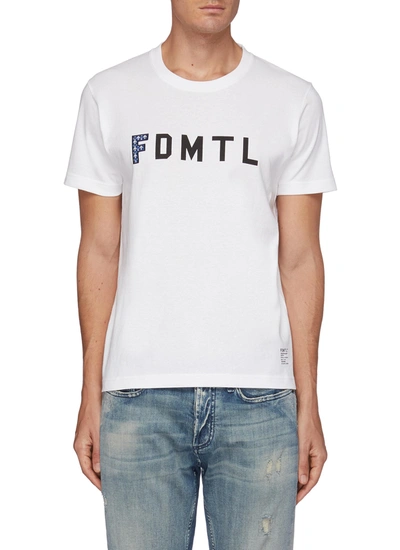 Fdmtl Sashiko Logo Embroidered Patch T-shirt In White