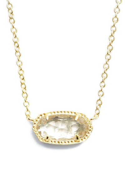 Kendra Scott Elisa Birthstone Pendant Necklace In April/clear/gold