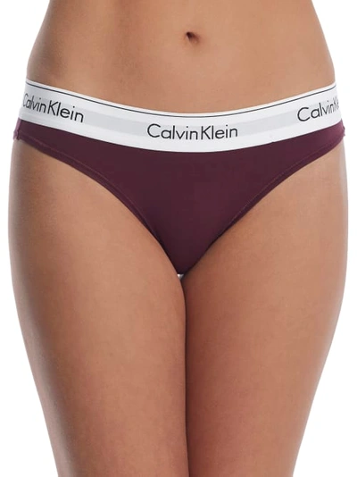 Calvin Klein Modern Cotton Bikini In Deep Maroon