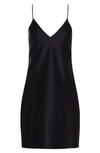 Commando Smooth Stretch-satin Slip In Black