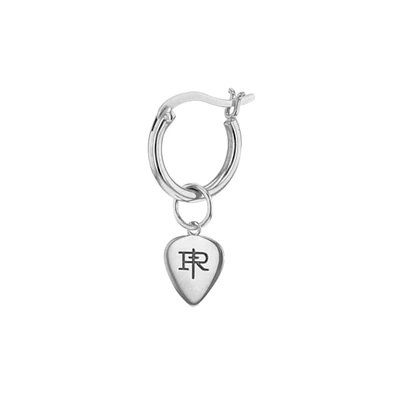 True Rocks Silver Plectrum On Silver Hoop Single