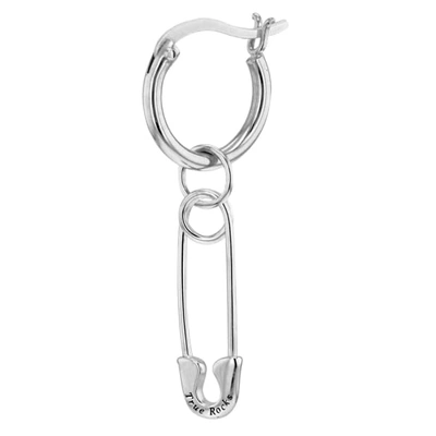 True Rocks Sterling Silver Safety Pin Charm On Silver Hoop