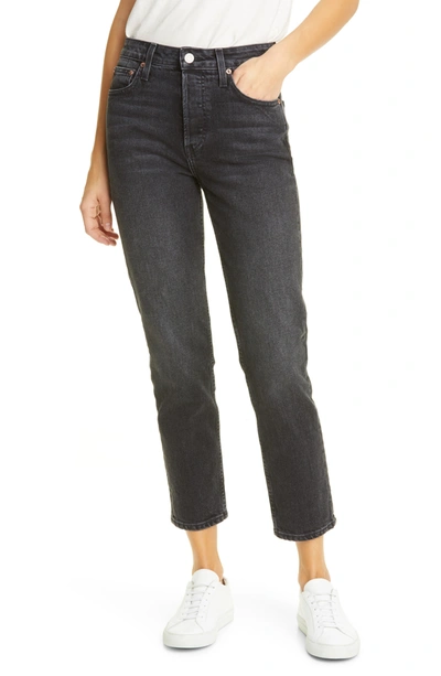 Trave Constance High Waist Ankle Straight Leg Jeans In Paint It Black