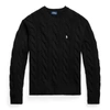 Ralph Lauren Cable-knit Crewneck Sweater In Polo Black