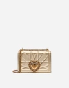 Dolce & Gabbana Devotion Medium Quilted Metallic Chain Shoulder Bag In Neutrals