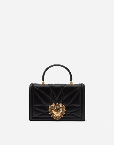 Dolce & Gabbana Big Devotion Bag In Matelasse' Nappa In Black