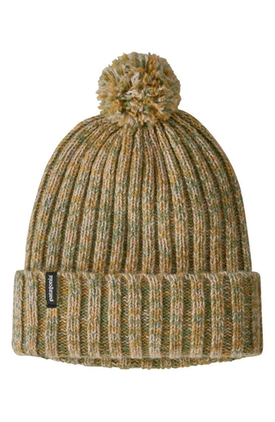 Patagonia Pompom Wool Blend Beanie In Buckwheat Gold