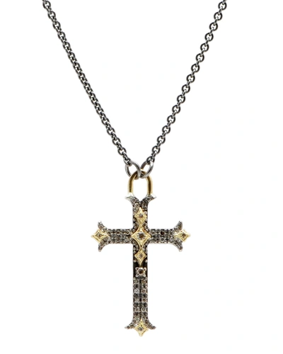 Armenta Old World Sterling Silver, 18k Yellow Gold & Diamond Cross Pendant Necklace