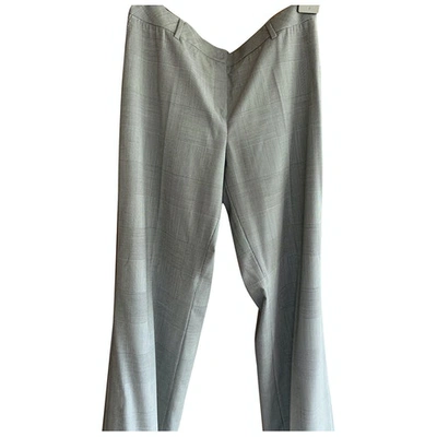 Pre-owned Akris Punto Wool Straight Pants In Grey